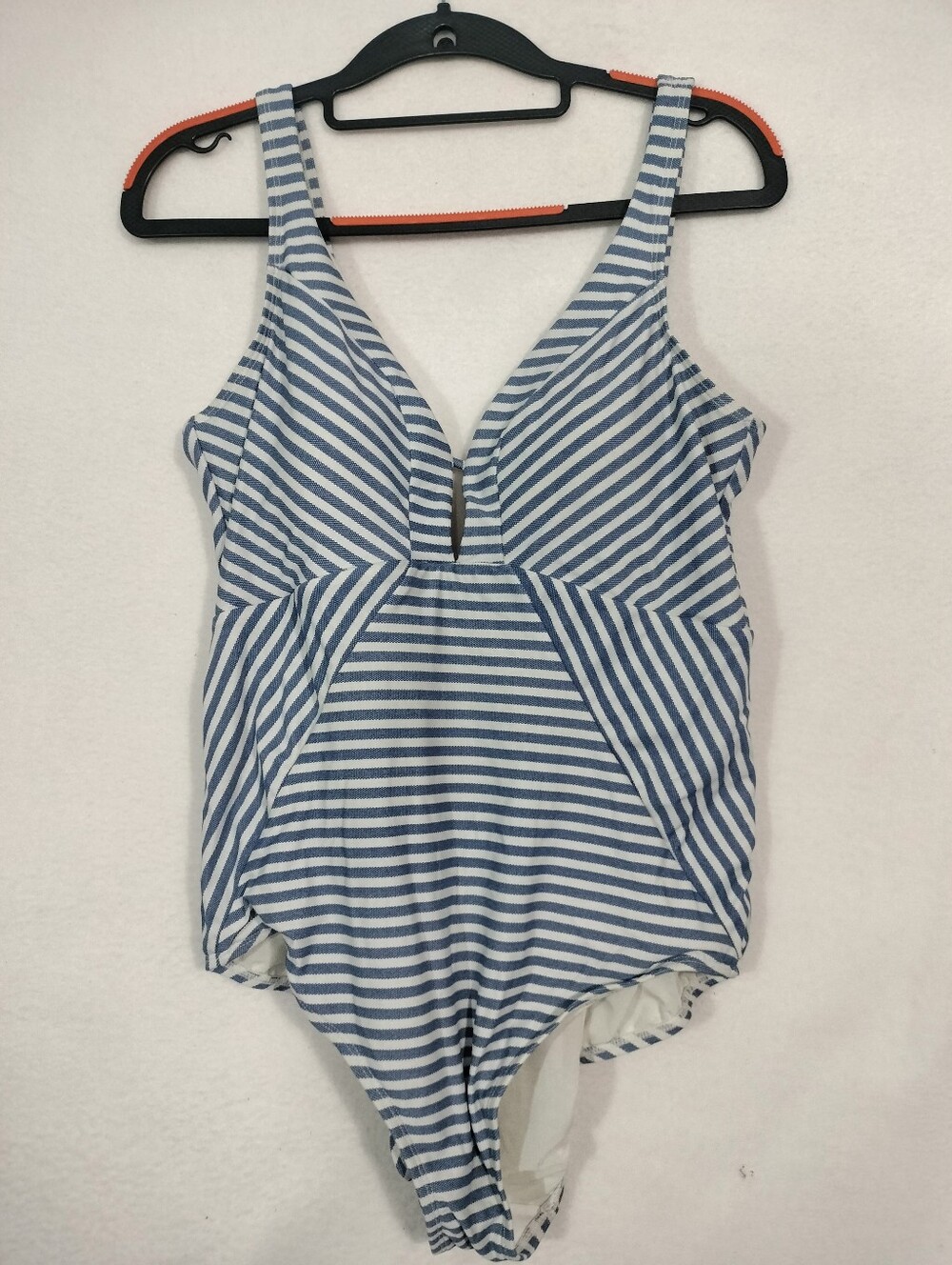 Time and Tru Blue and White Striped Girls' One-Piece Swimsuit